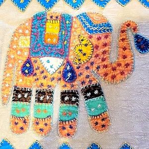 12x65 HANDPICKED INDIA KANTHA STITCHED NEW ELEPHANT Table 🐘 Runner Beautiful